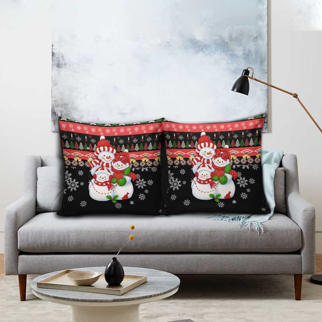 Lovely Snowman Christmas Pillow Cover Xmas Holiday Patterns - Wonder Print Shop