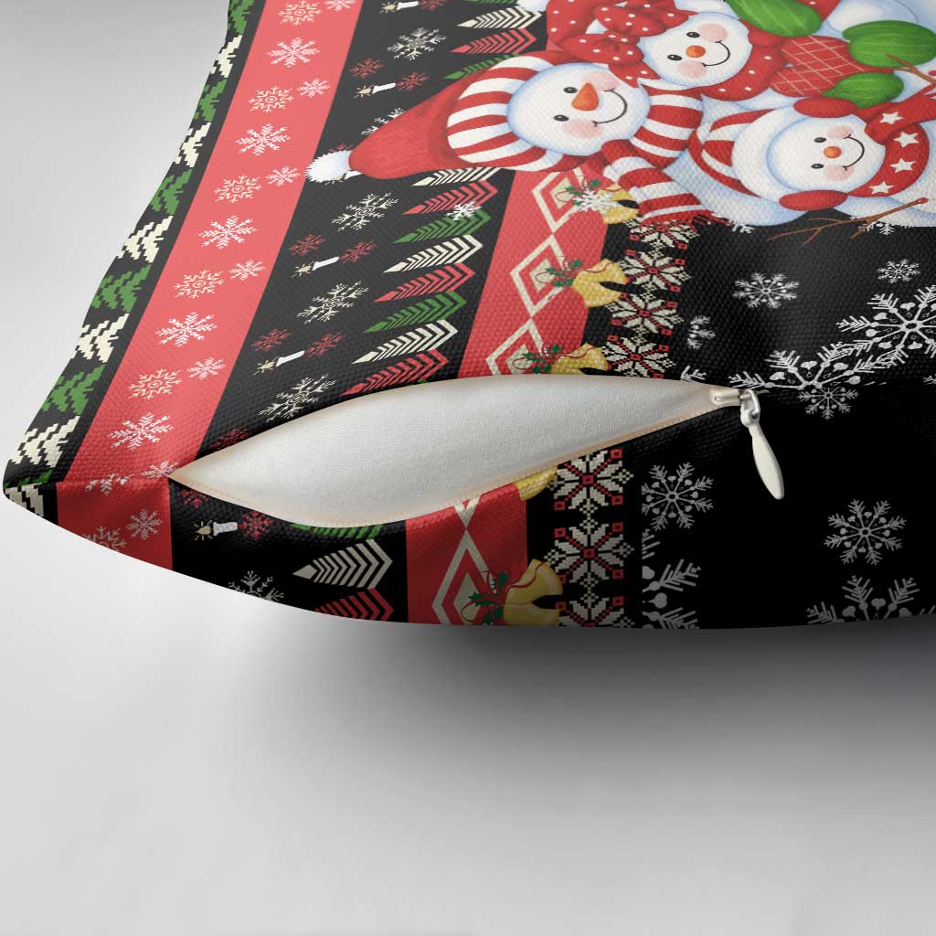 Lovely Snowman Christmas Pillow Cover Xmas Holiday Patterns - Wonder Print Shop