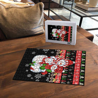 Lovely Snowman Christmas Puzzle Xmas Holiday Patterns - Wonder Print Shop