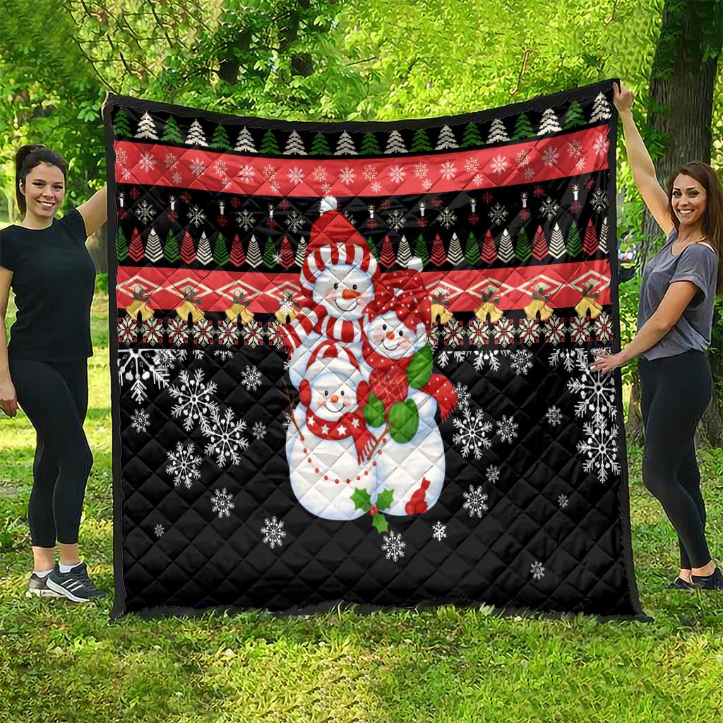 Lovely Snowman Christmas Quilt Xmas Holiday Patterns - Wonder Print Shop