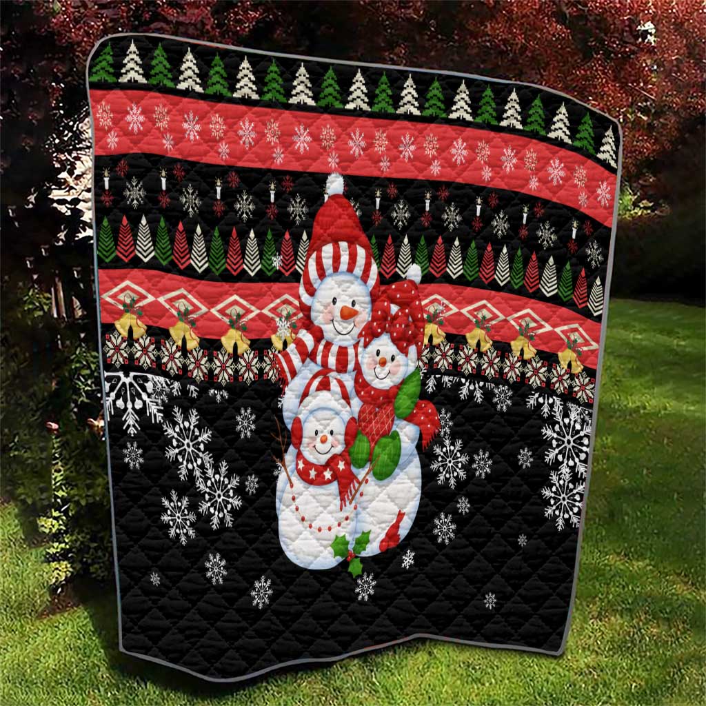 Lovely Snowman Christmas Quilt Xmas Holiday Patterns - Wonder Print Shop