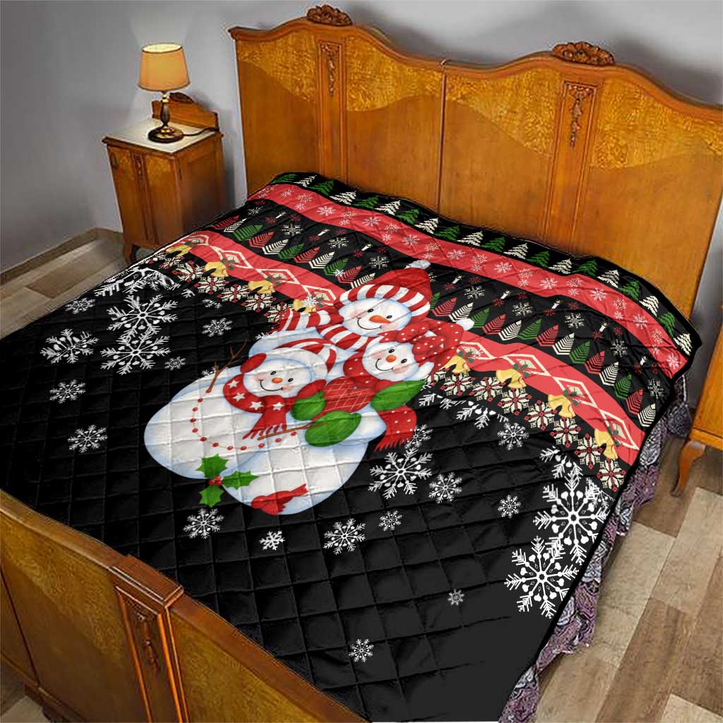 Lovely Snowman Christmas Quilt Xmas Holiday Patterns - Wonder Print Shop