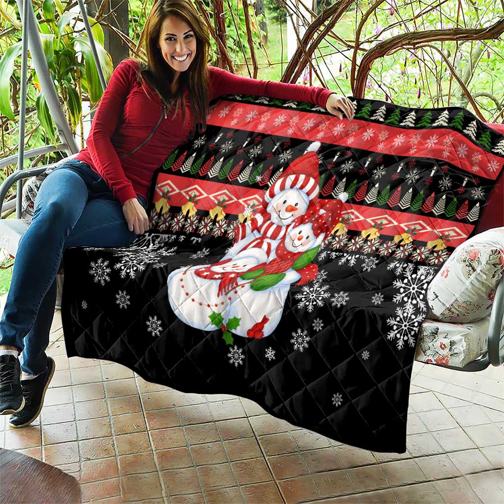 Lovely Snowman Christmas Quilt Xmas Holiday Patterns - Wonder Print Shop