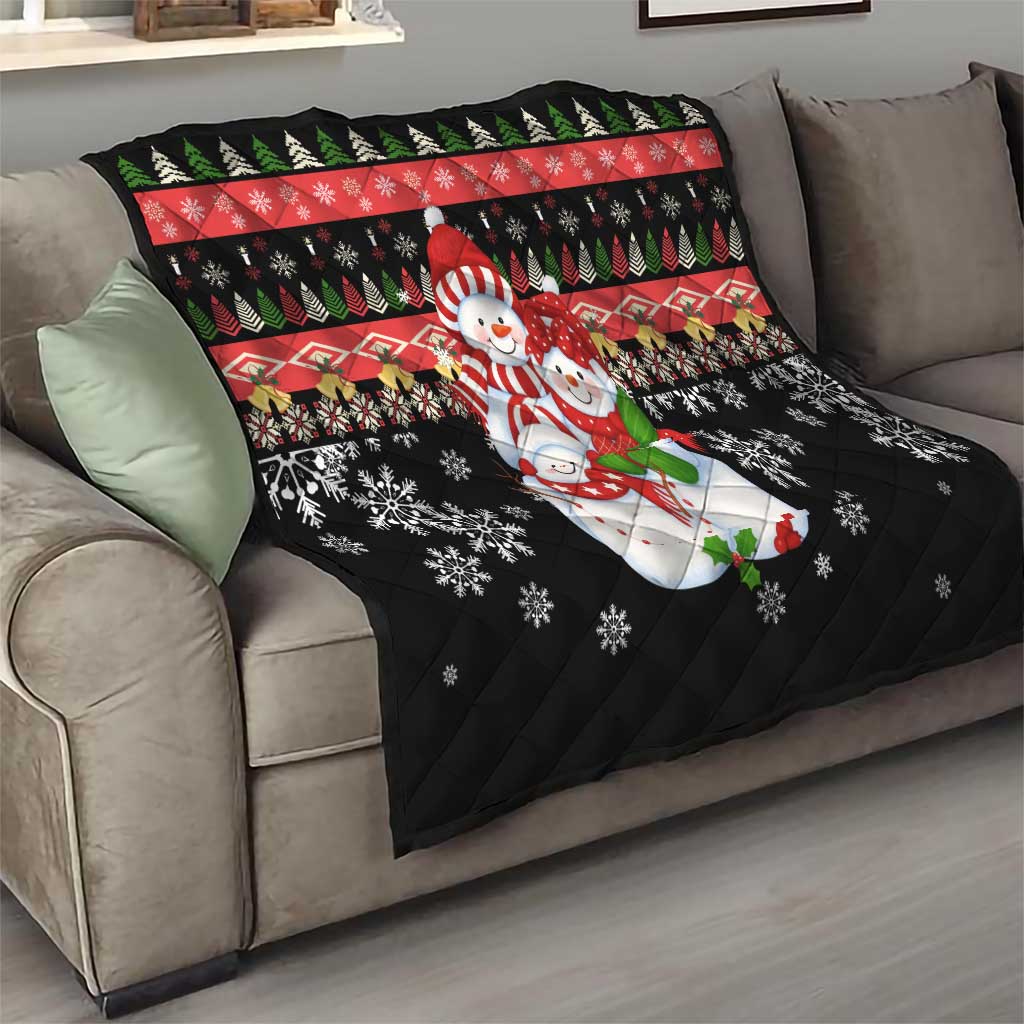 Lovely Snowman Christmas Quilt Xmas Holiday Patterns - Wonder Print Shop