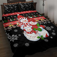 Lovely Snowman Christmas Quilt Bed Set Xmas Holiday Patterns - Wonder Print Shop