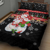 Lovely Snowman Christmas Quilt Bed Set Xmas Holiday Patterns - Wonder Print Shop