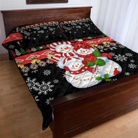 Lovely Snowman Christmas Quilt Bed Set Xmas Holiday Patterns - Wonder Print Shop