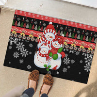 Lovely Snowman Christmas Rubber Doormat Xmas Holiday Patterns - Wonder Print Shop