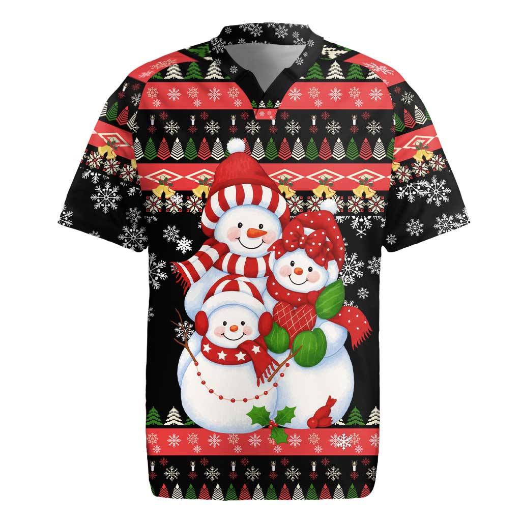 Lovely Snowman Christmas Rugby Jersey Xmas Holiday Patterns - Wonder Print Shop