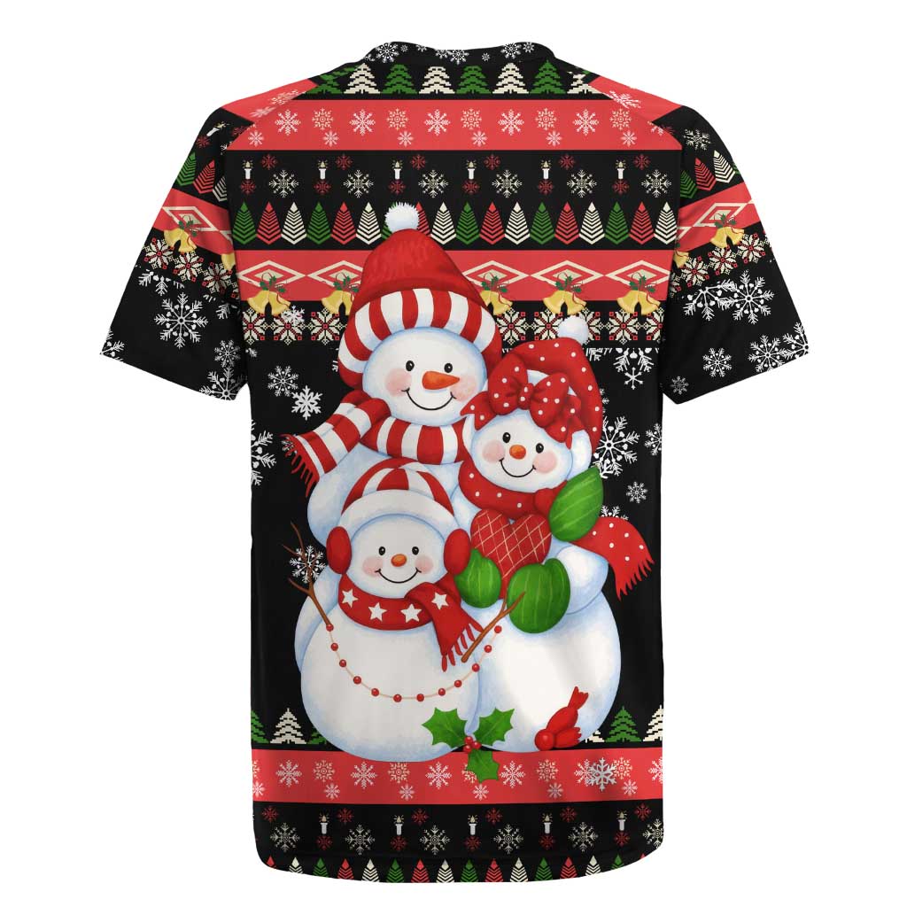 Lovely Snowman Christmas Rugby Jersey Xmas Holiday Patterns - Wonder Print Shop