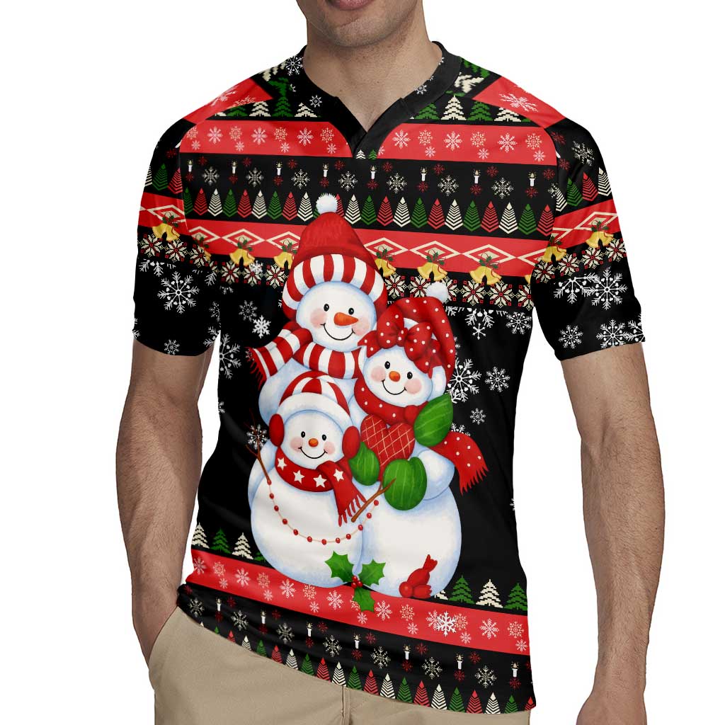 Lovely Snowman Christmas Rugby Jersey Xmas Holiday Patterns - Wonder Print Shop
