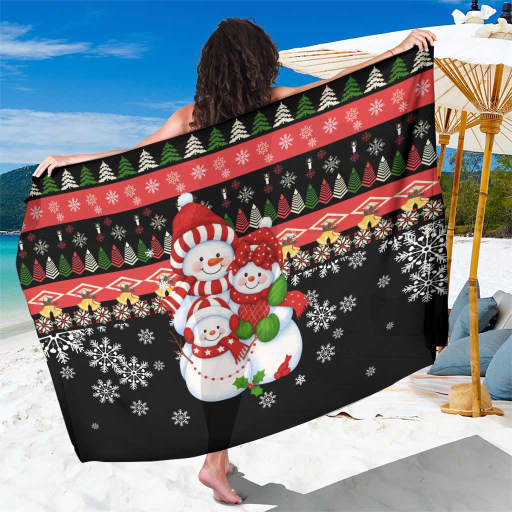 Lovely Snowman Christmas Sarong Xmas Holiday Patterns - Wonder Print Shop