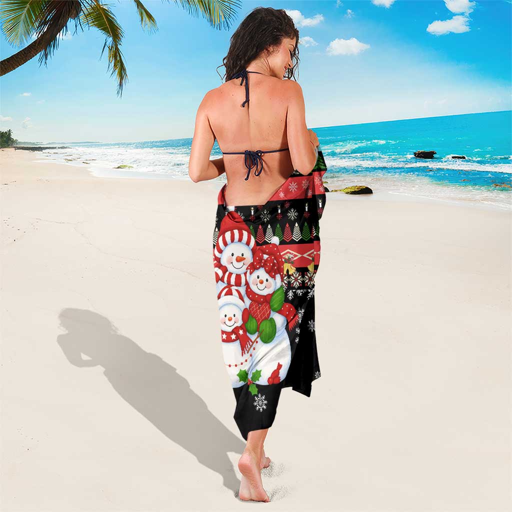 Lovely Snowman Christmas Sarong Xmas Holiday Patterns - Wonder Print Shop