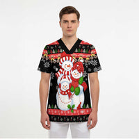 Lovely Snowman Christmas Scrub Top Xmas Holiday Patterns - Wonder Print Shop