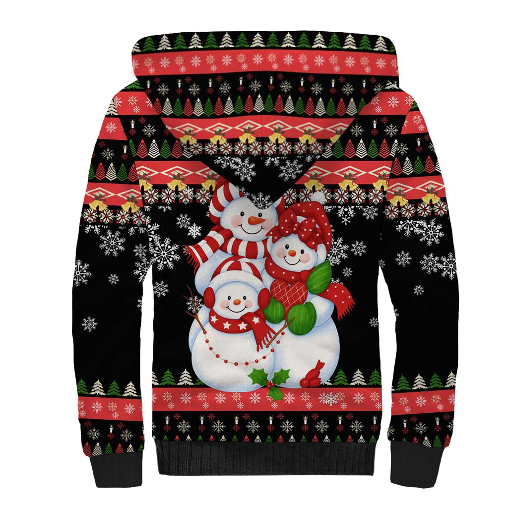 Lovely Snowman Christmas Sherpa Hoodie Xmas Holiday Patterns - Wonder Print Shop