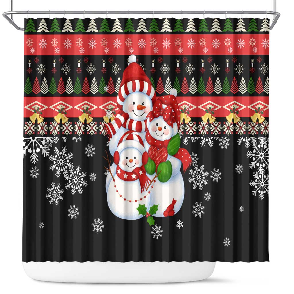 Lovely Snowman Christmas Shower Curtain Xmas Holiday Patterns - Wonder Print Shop