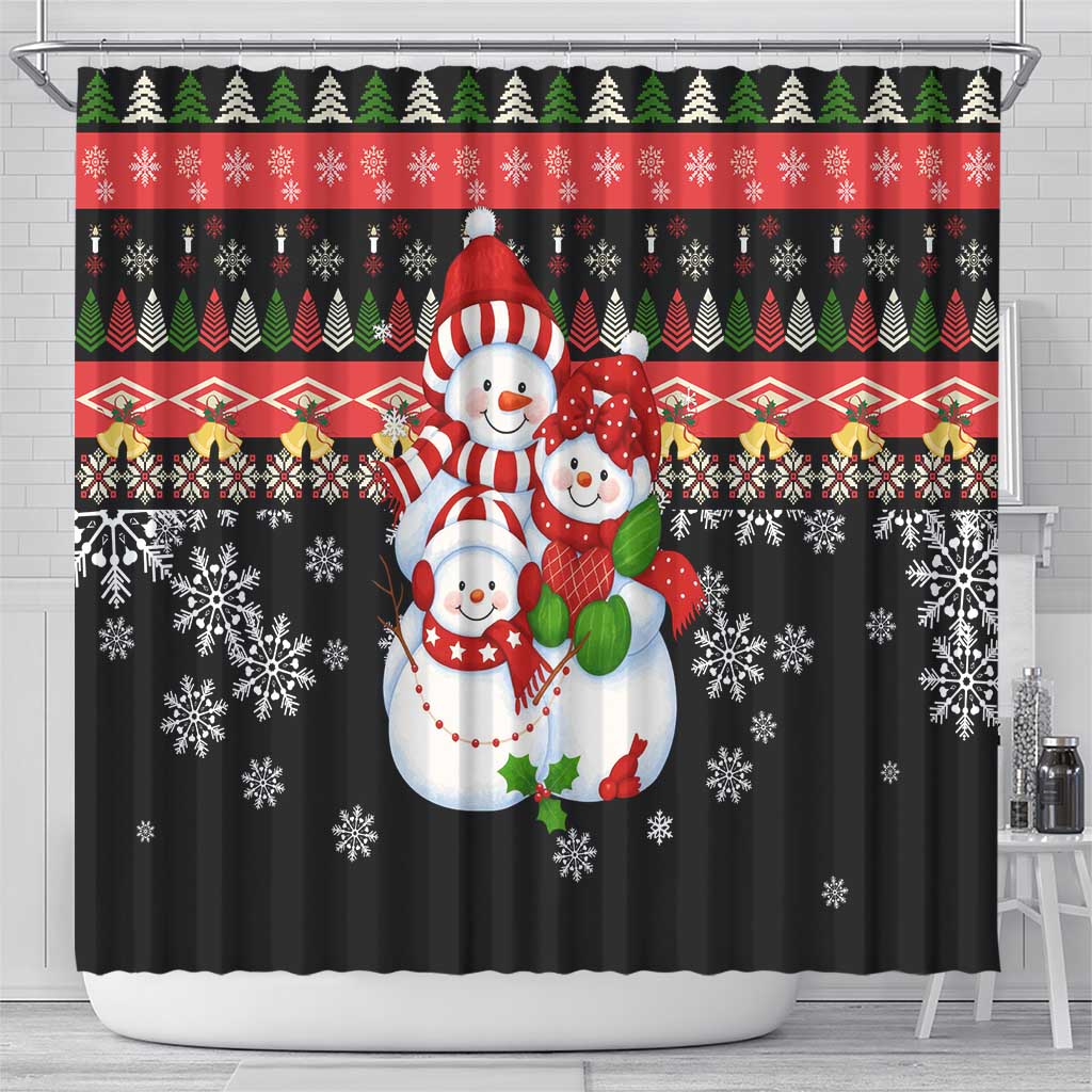 Lovely Snowman Christmas Shower Curtain Xmas Holiday Patterns - Wonder Print Shop