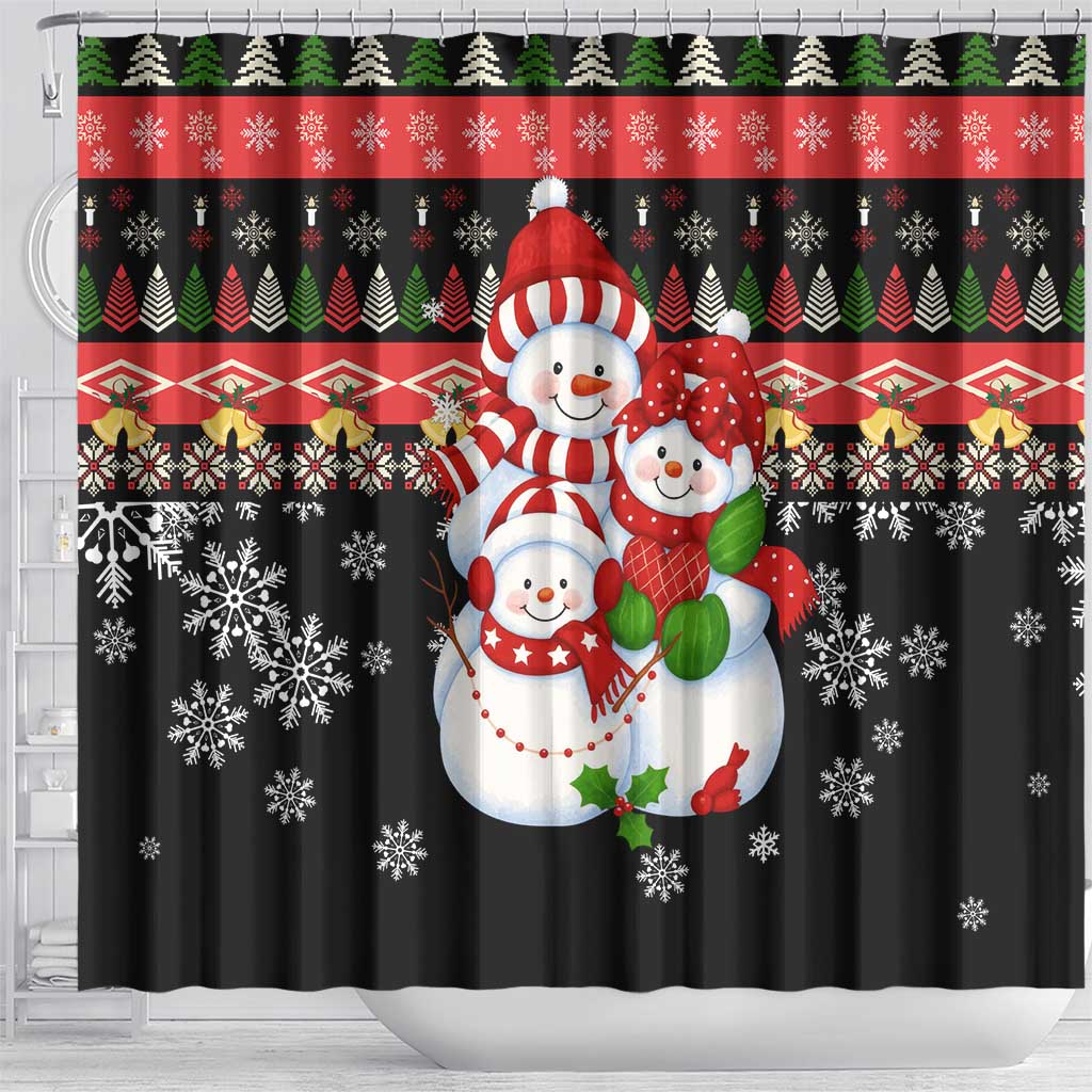Lovely Snowman Christmas Shower Curtain Xmas Holiday Patterns - Wonder Print Shop