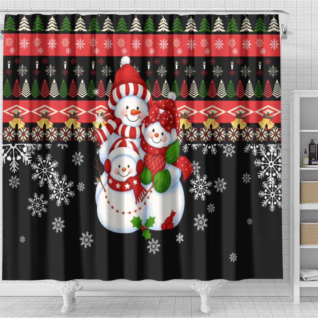 Lovely Snowman Christmas Shower Curtain Xmas Holiday Patterns - Wonder Print Shop