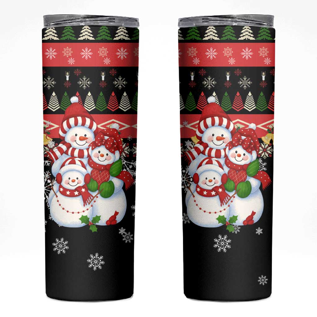 Lovely Snowman Christmas Skinny Tumbler Xmas Holiday Patterns - Wonder Print Shop