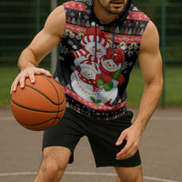 Lovely Snowman Christmas Sleeveless Hoodie Xmas Holiday Patterns - Wonder Print Shop