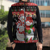 Lovely Snowman Christmas Sleeveless Puffer Jacket Xmas Holiday Patterns - Wonder Print Shop