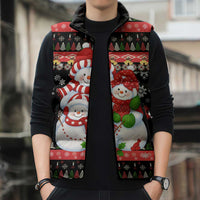 Lovely Snowman Christmas Sleeveless Puffer Jacket Xmas Holiday Patterns - Wonder Print Shop