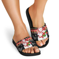 Lovely Snowman Christmas Slide Sandals Xmas Holiday Patterns - Wonder Print Shop