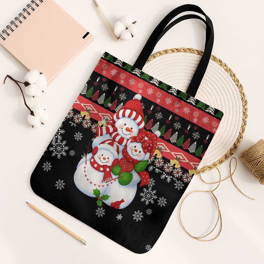 Lovely Snowman Christmas Tote Bag Xmas Holiday Patterns - Wonder Print Shop