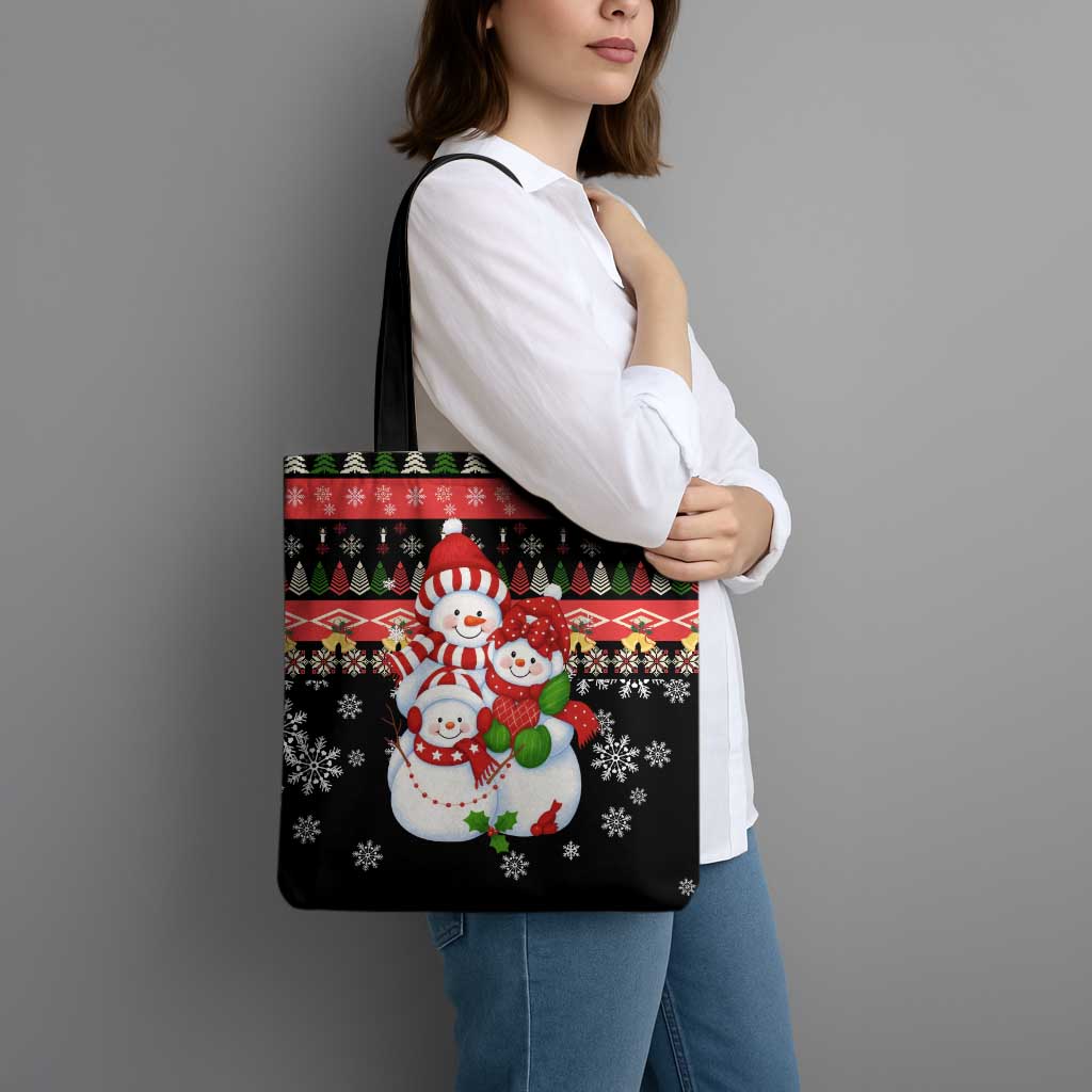 Lovely Snowman Christmas Tote Bag Xmas Holiday Patterns - Wonder Print Shop