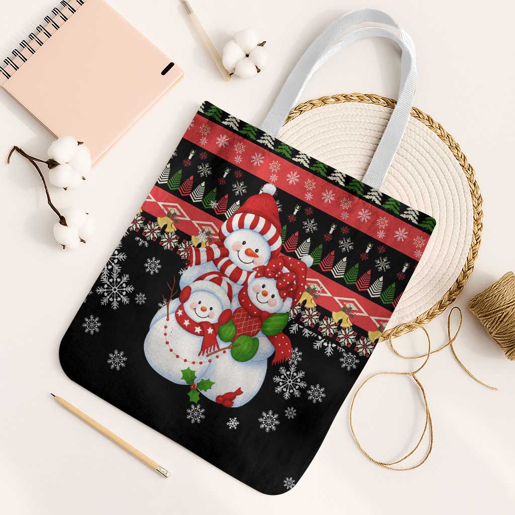 Lovely Snowman Christmas Tote Bag Xmas Holiday Patterns - Wonder Print Shop