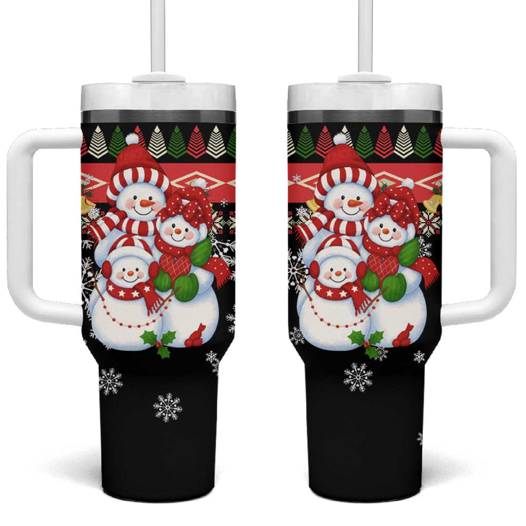 Lovely Snowman Christmas Tumbler With Handle Xmas Holiday Patterns - Wonder Print Shop