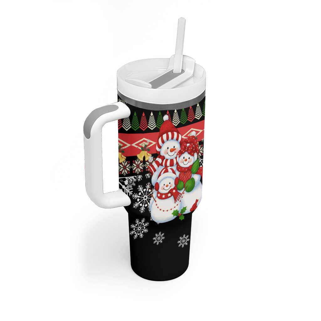 Lovely Snowman Christmas Tumbler With Handle Xmas Holiday Patterns - Wonder Print Shop