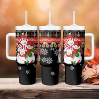 Lovely Snowman Christmas Tumbler With Handle Xmas Holiday Patterns - Wonder Print Shop