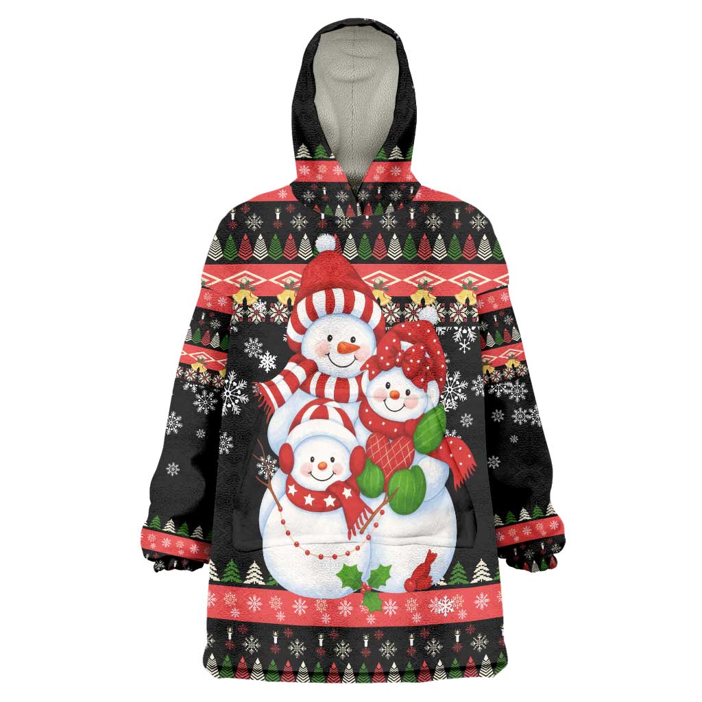 Lovely Snowman Christmas Wearable Blanket Hoodie Xmas Holiday Patterns - Wonder Print Shop