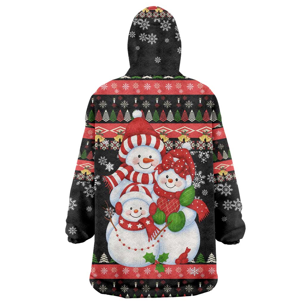 Lovely Snowman Christmas Wearable Blanket Hoodie Xmas Holiday Patterns - Wonder Print Shop