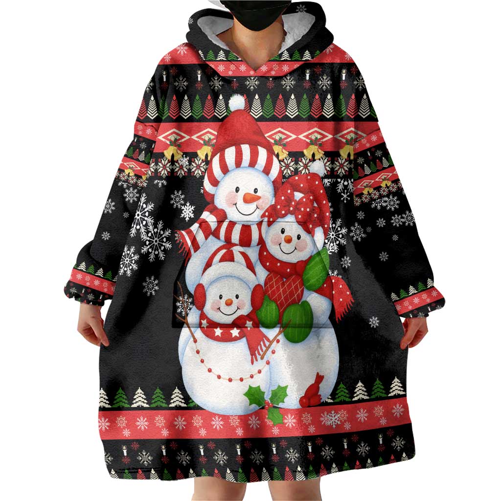 Lovely Snowman Christmas Wearable Blanket Hoodie Xmas Holiday Patterns - Wonder Print Shop