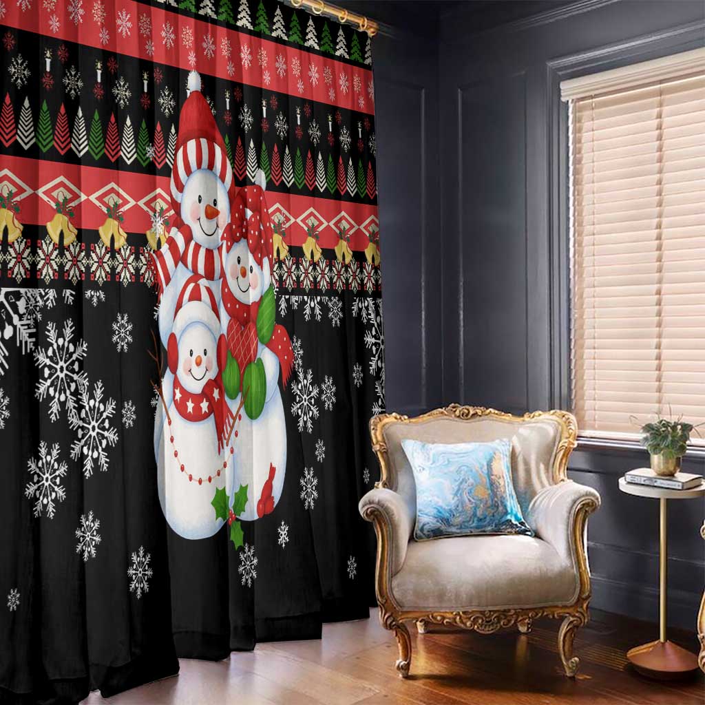 Lovely Snowman Christmas Window Curtain Xmas Holiday Patterns - Wonder Print Shop