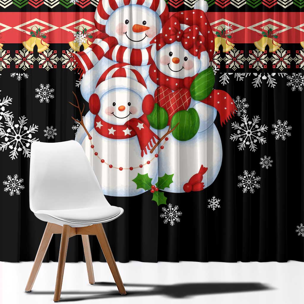 Lovely Snowman Christmas Window Curtain Xmas Holiday Patterns - Wonder Print Shop