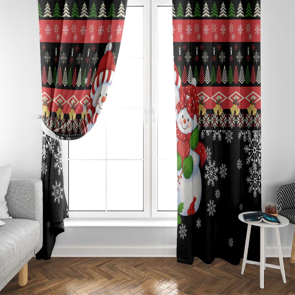 Lovely Snowman Christmas Window Curtain Xmas Holiday Patterns - Wonder Print Shop