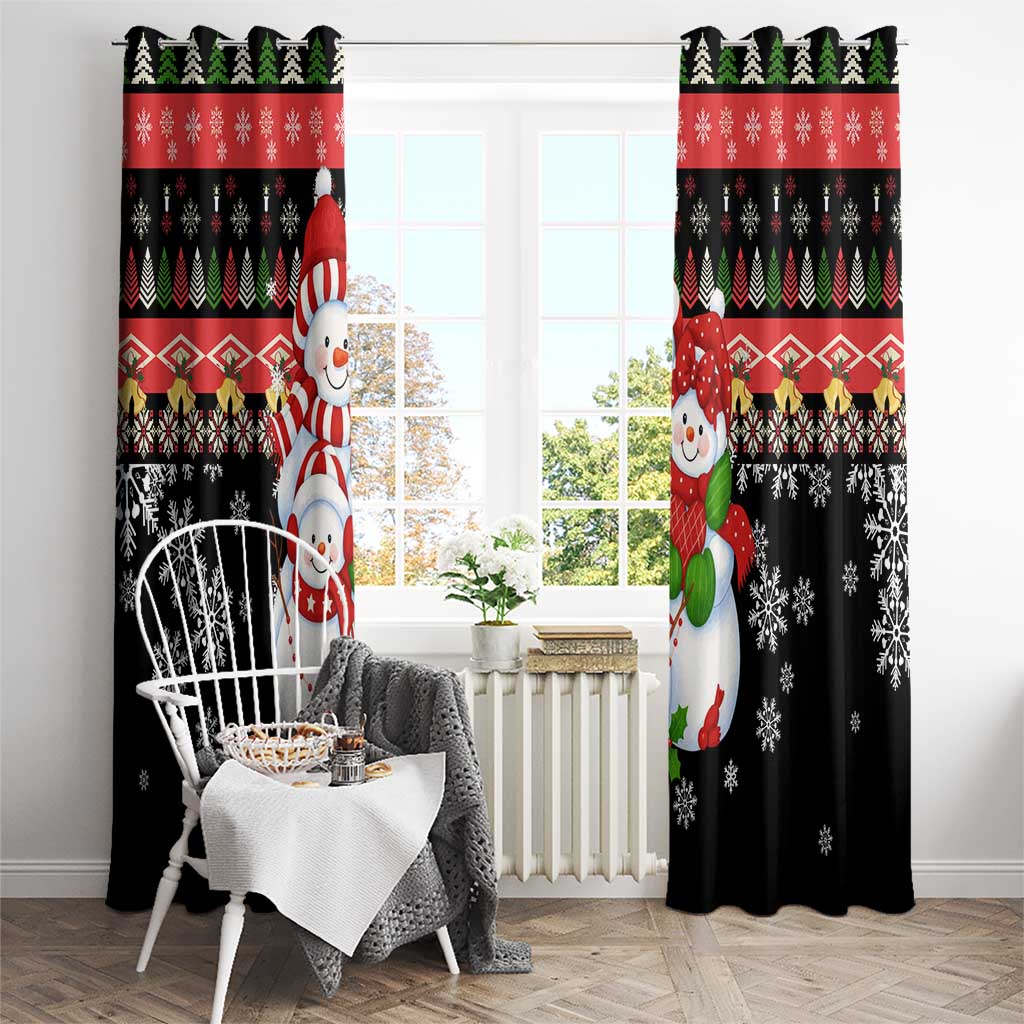 Lovely Snowman Christmas Window Curtain Xmas Holiday Patterns - Wonder Print Shop
