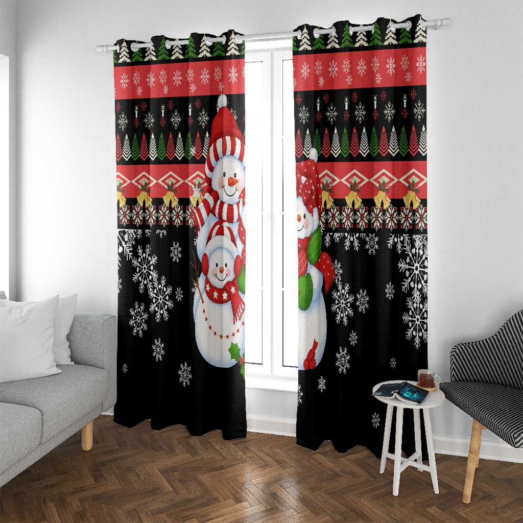 Lovely Snowman Christmas Window Curtain Xmas Holiday Patterns - Wonder Print Shop