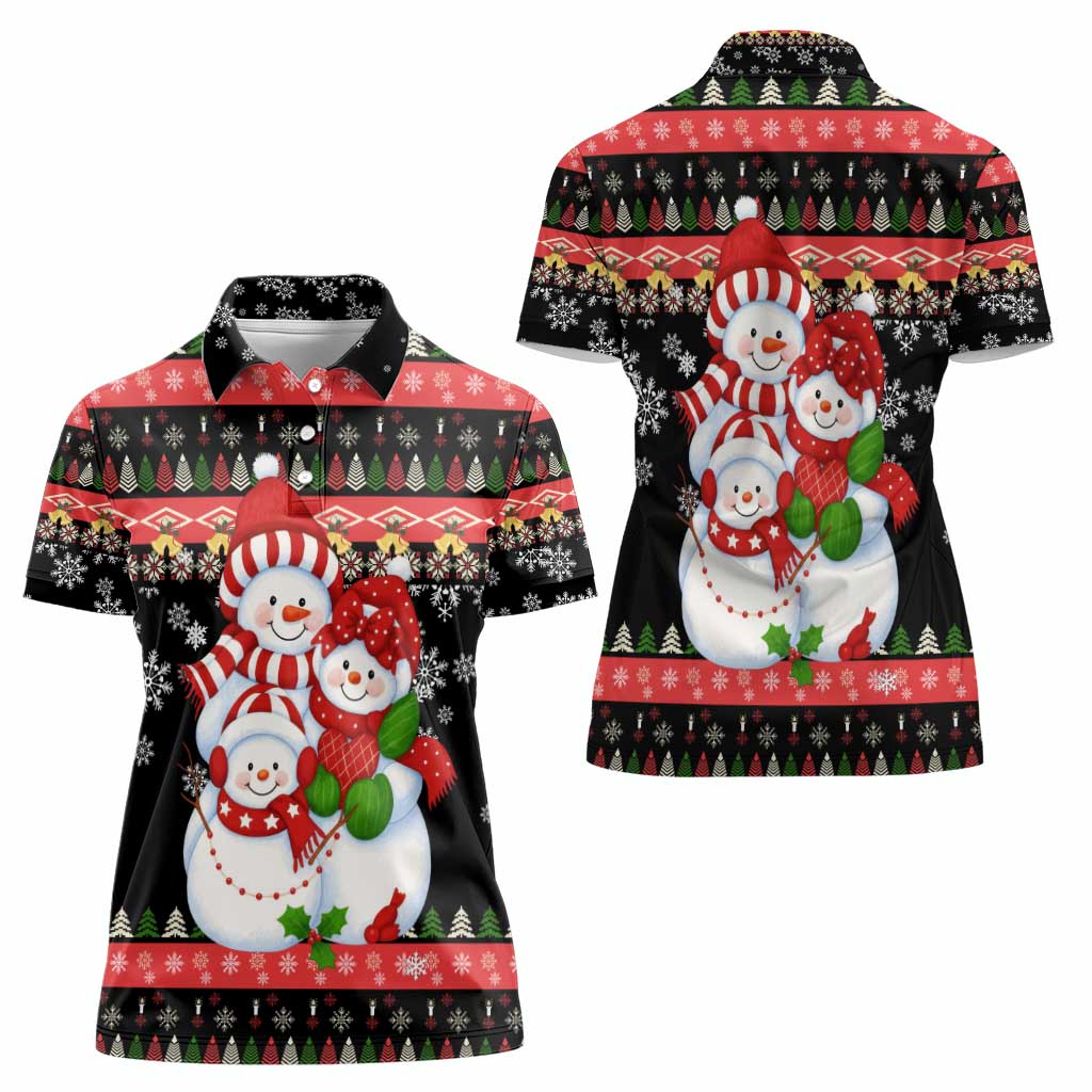 Lovely Snowman Christmas Women Polo Shirt Xmas Holiday Patterns - Wonder Print Shop