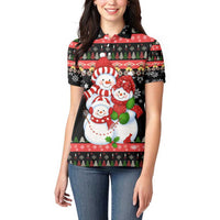 Lovely Snowman Christmas Women Polo Shirt Xmas Holiday Patterns - Wonder Print Shop