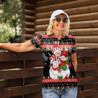 Lovely Snowman Christmas Women Polo Shirt Xmas Holiday Patterns - Wonder Print Shop