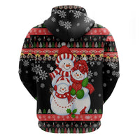 Lovely Snowman Christmas Zip Hoodie Xmas Holiday Patterns - Wonder Print Shop