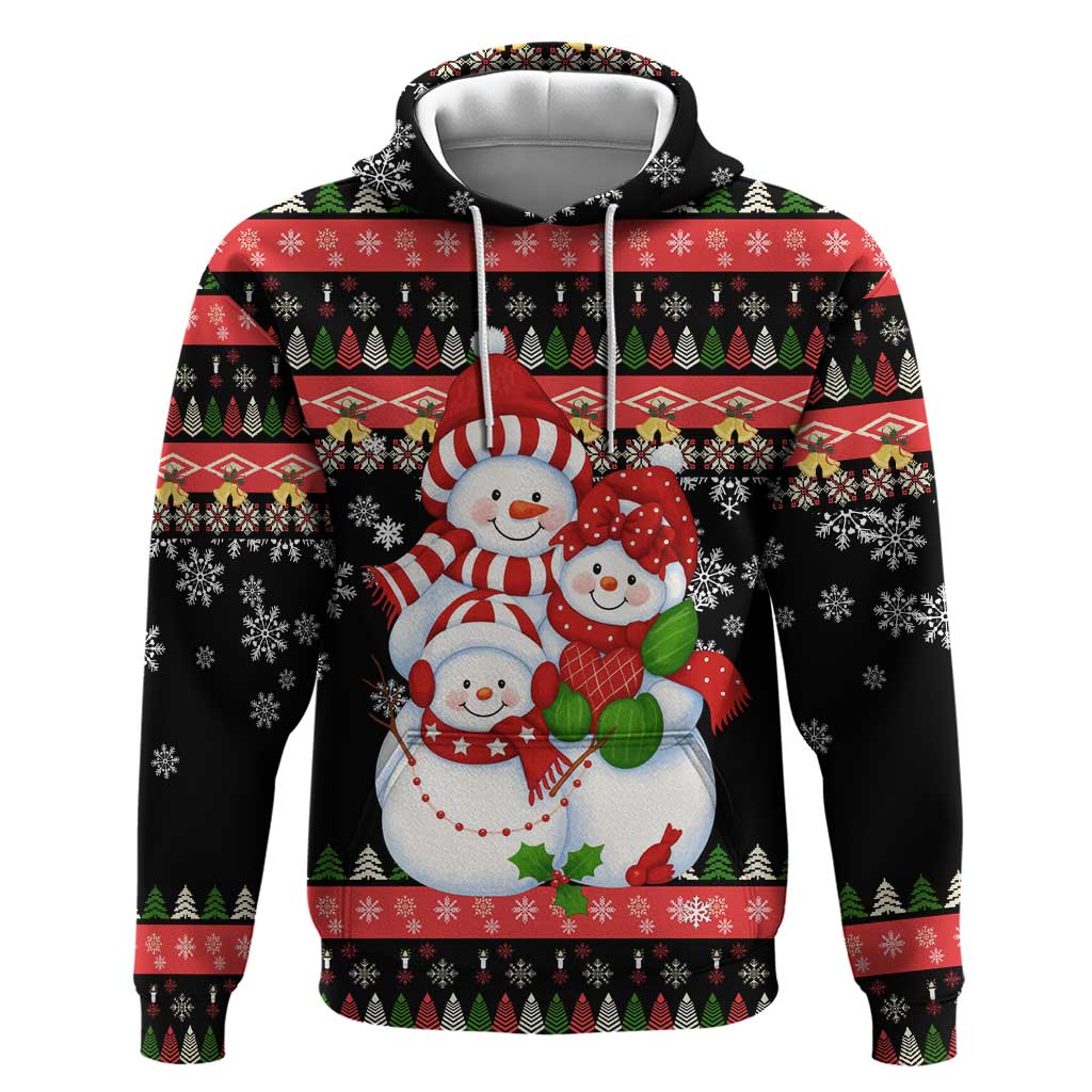 Lovely Snowman Christmas Zip Hoodie Xmas Holiday Patterns - Wonder Print Shop
