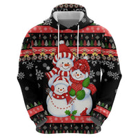 Lovely Snowman Christmas Zip Hoodie Xmas Holiday Patterns - Wonder Print Shop