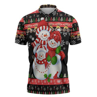 Lovely Snowman Christmas Zipper Polo Shirt Xmas Holiday Patterns - Wonder Print Shop