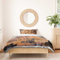 Seth Serpent Bedding Set Sandstorm Egyptian Chaos God in Ancient Desert Tones